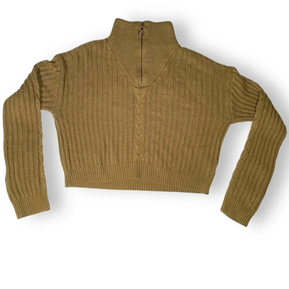 SHEIN Drop Shoulder O-Ring Quarter Zip Sweater size M Fall Winter - Picture 3 of 12